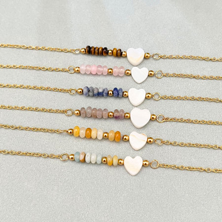 Bracelets de perles pour femmes avec cœurs, coquillages et perles de mer 2