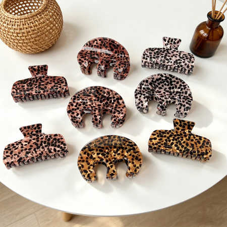 Pinces à cheveux Simple Series Retro Leopard Print en PVC