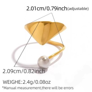 Bague Tendance Rétro Minimaliste Au Quotidien, De Forme Irrégulière, En Acier Inoxydable Étanche Couleur Or h5