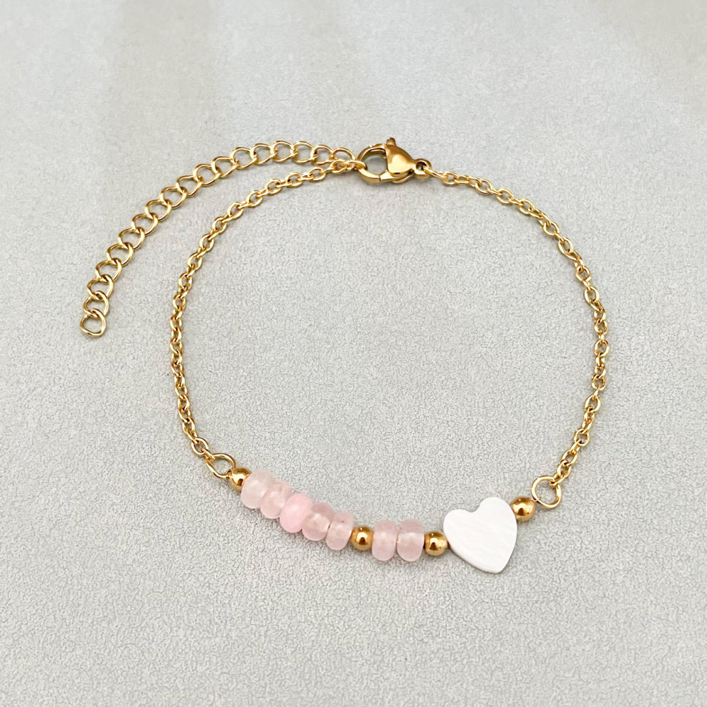 Bracelets De Perles Pour Femmes Avec Cœurs, Coquillages Et Perles De Mer 