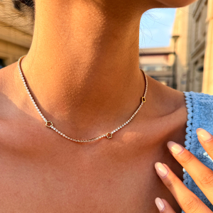 Colliers À Maillons Pour Femmes, En Acier Inoxydable, Couleur Or, Avec Zircon, Collection Simple Series Daily Flower h5 Image4