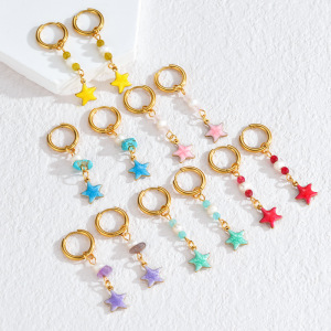 Boucles D'Oreilles Pendantes Pour Femmes, Style Océanique, En Acier Inoxydable Étanche h5 Image4