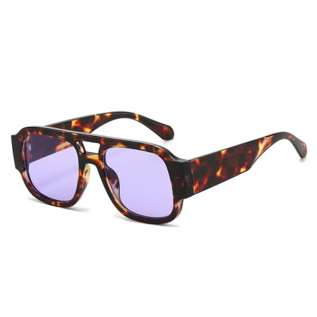 Lunettes de soleil rétro Simple Series à imprimé léopard uni 2
