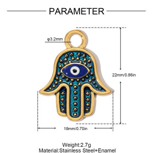 Pendentif Croix Œil Du Diable Diy En Acier Inoxydable Étanche Couleur Or Pour Femme, Série Classique h5