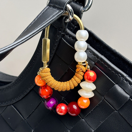 Breloques pour sac en alliage de couleurs assorties, perles en forme de cœur et de fleur, collection quotidienne Simple Series 2