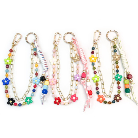 Breloques pour sac en résine de couleurs assorties, collection Simple Series Sweet Flower Twist 2
