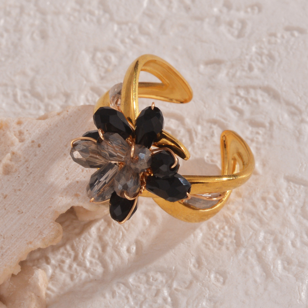 Bagues Romantiques En Cristal Et Fleurs Délicates, Collection Sweet Flower Image4