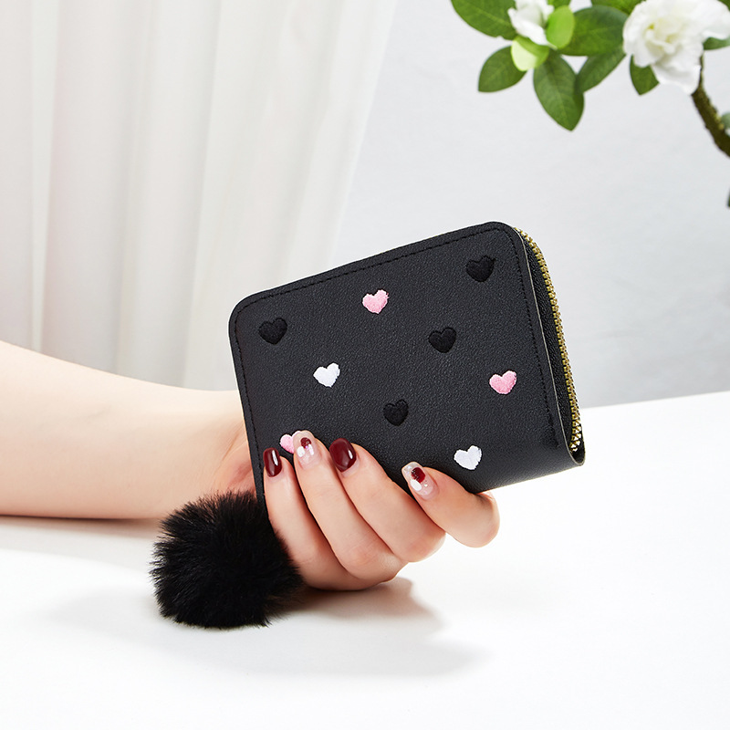 Portefeuilles Et Porte-Cartes En Pu Uni Couleur Sweet Heart De La Série Simple 
