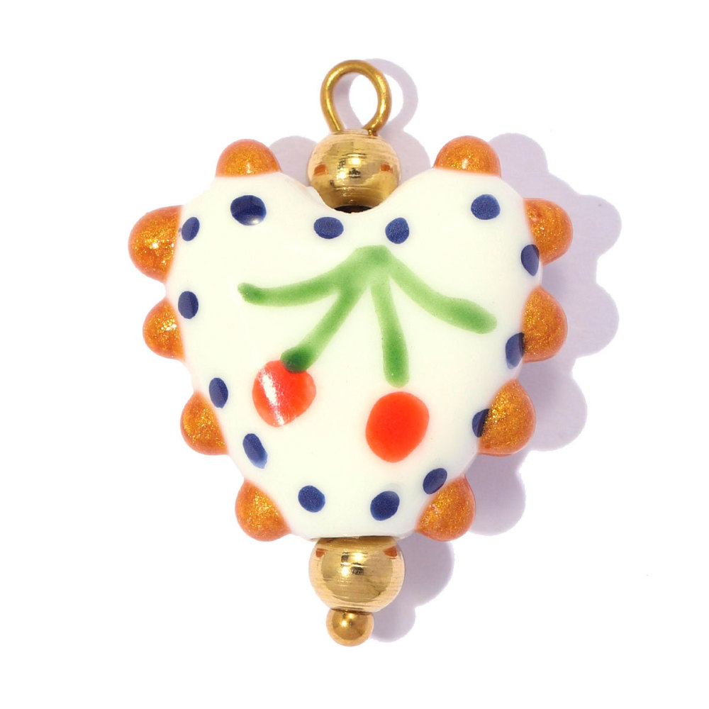 Pendentifs Romantiques En Céramique Dorée En Forme De Cœur À Faire Soi-Même Pour Femmes h5Image3