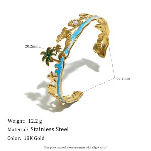 Ensembles De Bijoux Pour Femmes En Acier Inoxydable Doré, Style Océan Romantique, Motif Étoile De Mer Et Étoiles De Mer h5 