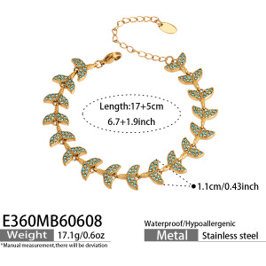 Bracelet Chaîne Pour Femme, Style Océanique, En Acier Inoxydable, Étanche, Couleur Or, Orné De Perles Artificielles. h5
