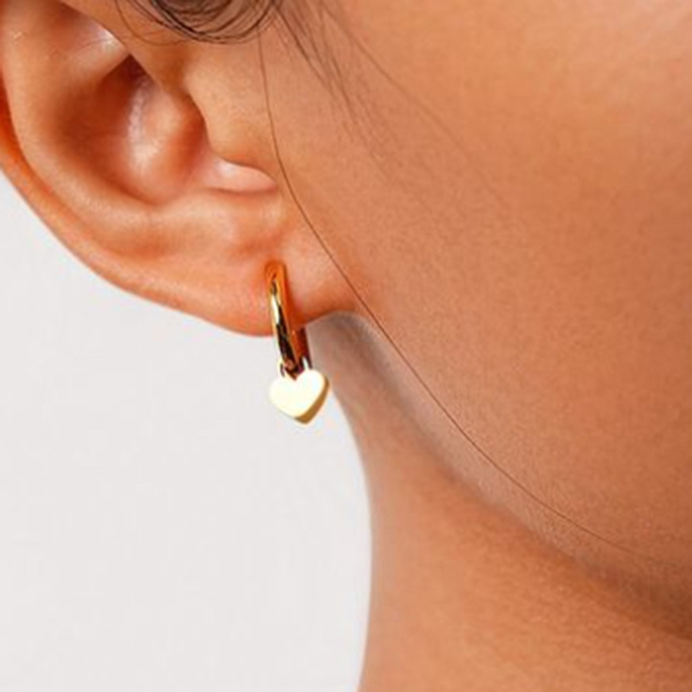 Boucles D'Oreilles Créoles Pour Femmes, En Acier Inoxydable Doré, Forme Géométrique Simple, Étanches. h5Image4