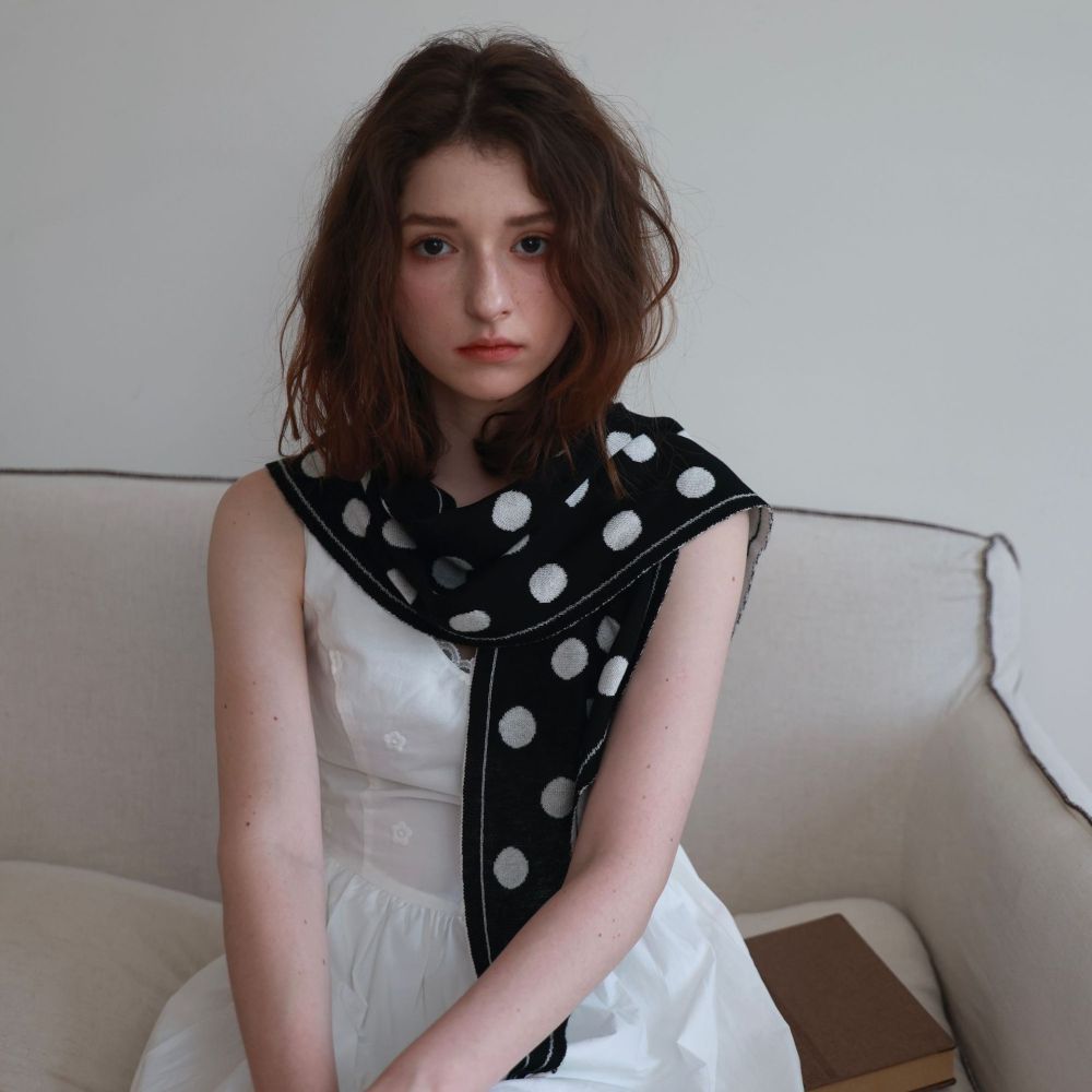Écharpes D'Hiver En Laine Et Polyester À Pois Unis De La Collection Simple Series Daily 
