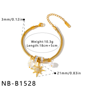 Bracelet À Breloques Pour Femme, Collection Luxueuse, Style Décontracté, Chaîne Soleil, En Acier Inoxydable Étanche, Couleur Or h5 