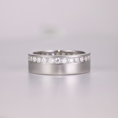 Bagues pour femmes en moissanite plaquée platine S925, collection Simple Series Classic Patchwork Circle 2