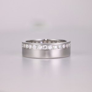 Bagues Pour Femmes En Moissanite Plaquée Platine S925, Collection Simple Series Classic Patchwork Circle h5 Image2