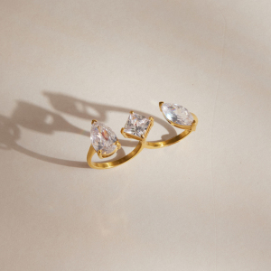 Bagues Pour Femmes En Acier Inoxydable Doré, Étanches, De Forme Elliptique Et Serties De Zircon, Collection De Luxe h5 Image4