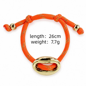 Bracelets À Breloques Pour Femmes, Collection Romantique, Forme Simple Et Irrégulière, Corde Tressée Couleur Or h5