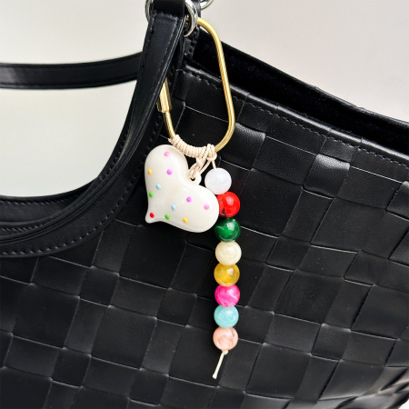 Breloques en résine de couleur assortie, collection Simple Series Daily Heart Beads 2