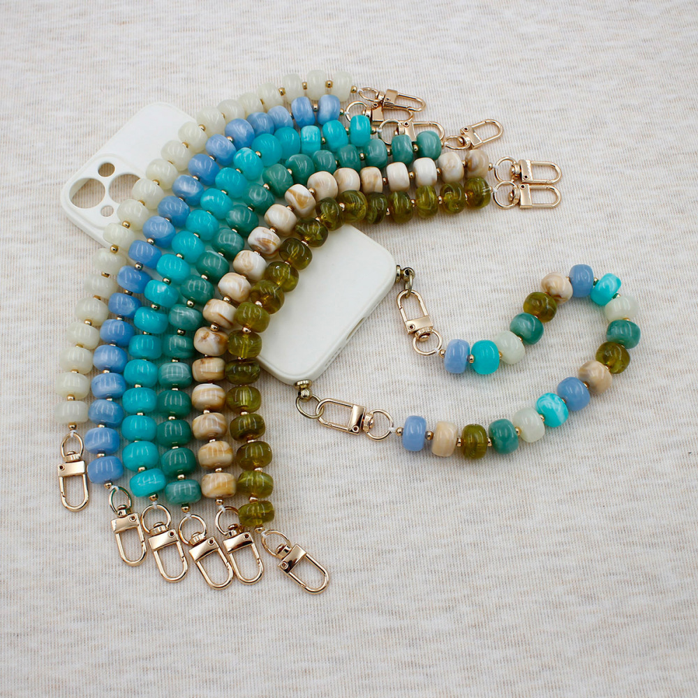 Chaîne Pour Téléphone Et Sac En Perles Unies De La Série Simple Daily, Dégradé De Couleurs. Image4
