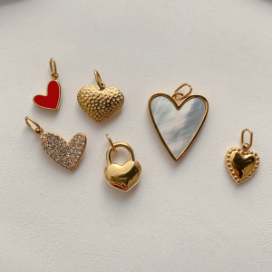 Pendentifs Pour Femmes En Acier Inoxydable, Couleur Or, Mignons Et En Forme De Cœur, À Faire Soi-Même (Série Simple) h5 Image3