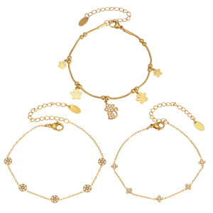 Bracelet À Breloques Pour Femme, Collection Luxe, Chaîne Simple Et Irrégulière En Acier Inoxydable, Couleur Or, Étanche. h5 Image5