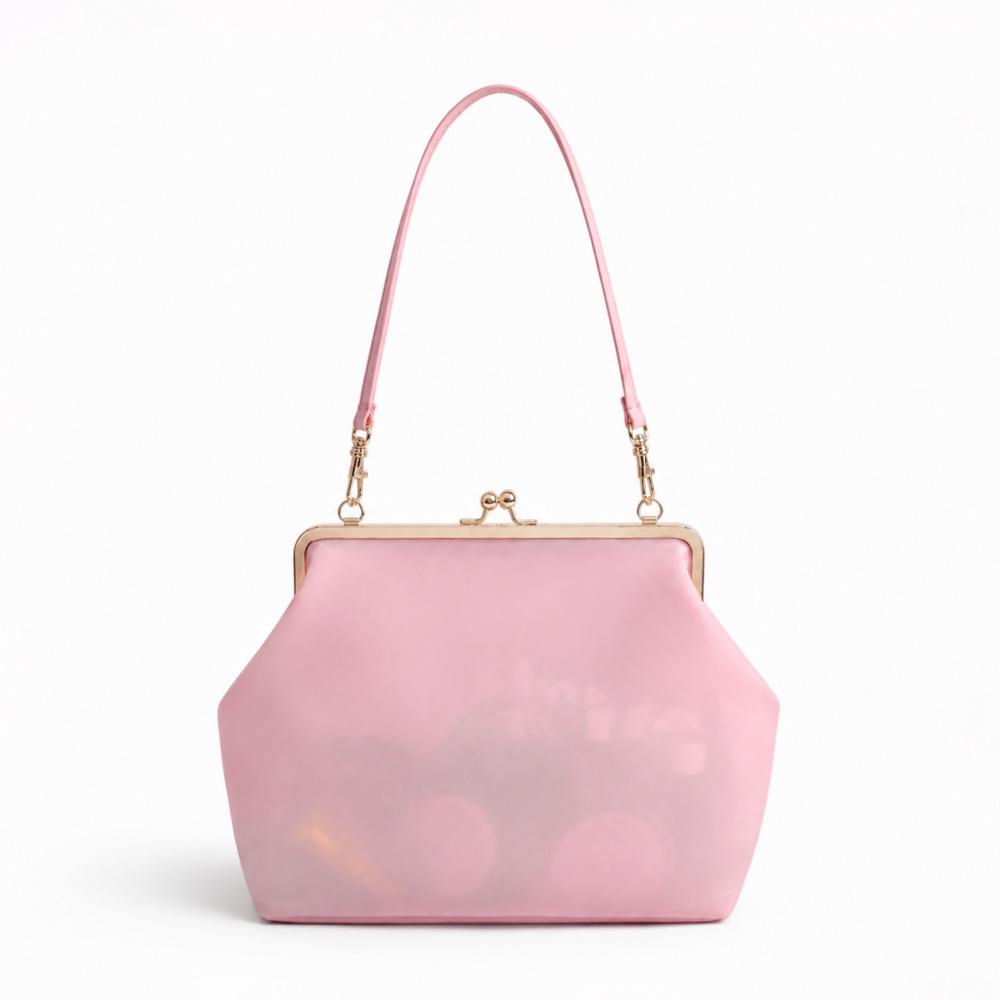 Sac Carré Femme En Pvc Transparent À Pois Imprimé Uni, Style Décontracté, Avec Quincaillerie En Métal. 