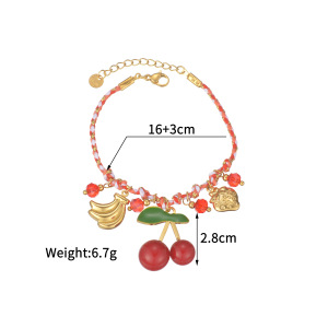 Bracelets Tressés Pour Femmes Sweet Heart Cherry De La Série Romantic h5 