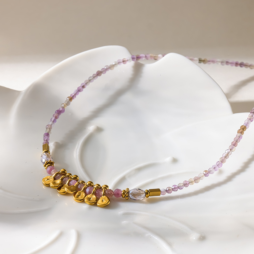 Collier De Perles Pour Femme, Style Géométrique Simple, En Acier Inoxydable, Couleur Or, Étanche. Image3