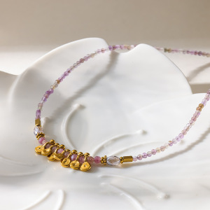 Collier De Perles Pour Femme, Style Géométrique Simple, En Acier Inoxydable, Couleur Or, Étanche. h5 Image3