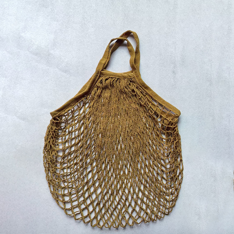 Sac Rond Pour Femme En Corde Tressée Ajourée, Couleur Unie, Style Décontracté 