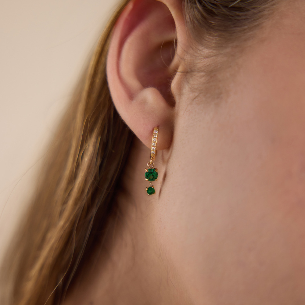 Boucles D'Oreilles Pendantes Pour Femme, Luxueuses, Rétro, En Forme De Cercle Géométrique, En Acier Inoxydable Étanche, Couleur Or, Ornées De Zircon. Image2