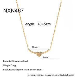 Colliers Pendentifs Pour Femmes, Collection Simple, Motif Animal Géométrique, En Acier Inoxydable, Couleur Or, Avec Zircon, Étanches. h5 
