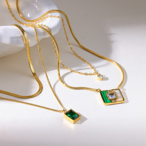 Colliers Pendentifs Pour Femmes En Acier Inoxydable Étanche, Couleur Or, Avec Zircon h5 Image2