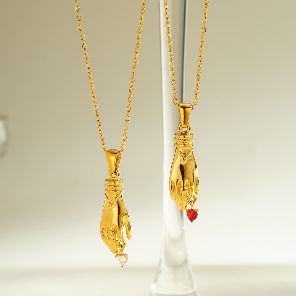 Colliers Pendentifs Pour Femmes, Collection Romantique, Forme Irrégulière Mignonne, En Acier Inoxydable Étanche, Couleur Or h5Image2