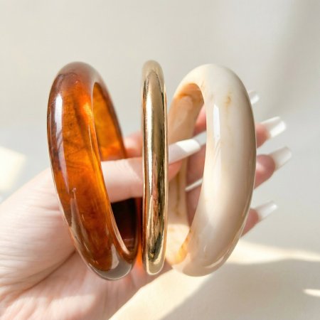 Bracelets pour femmes en résine couleur or dégradé