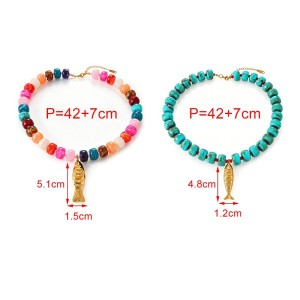 Colliers De Perles Pour Femmes Avec Pendentif Poisson En Résine Style Océanique h5 Image4