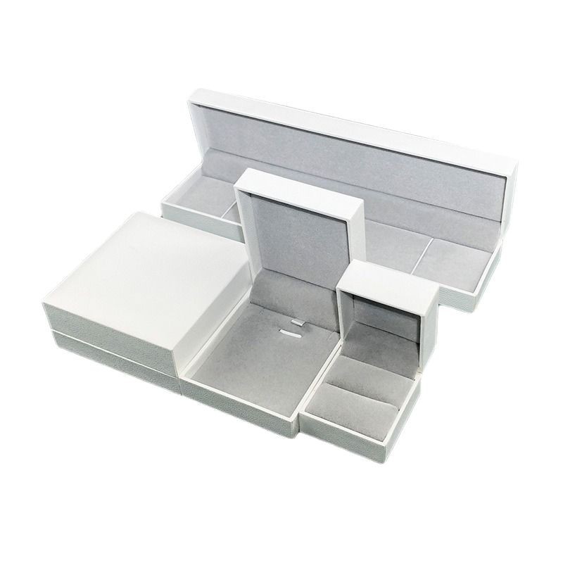 Boîtes À Bijoux Rectangulaires En Papier Flanelle Uni, Simples Et Élégantes, Pour Un Usage Quotidien Image5