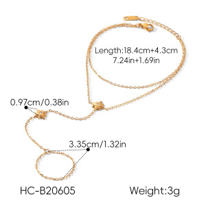 Chaîne De Poignet Pour Femme Simple Series Daily Patchwork En Acier Inoxydable Imperméable Couleur Or Et Zircon. h5 Image2