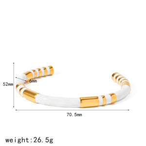 Bracelets Manchettes Étanches En Acier Inoxydable Couleur Or Pour Femmes h5