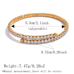 Bracelets De Luxe Élégants En Acier Inoxydable Imperméable Couleur Or Et Zircon, De Forme Irrégulière h5
