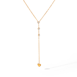 Colliers Pendentifs Pour Femmes Simple Series Daily Heart En Acier Inoxydable Étanche Couleur Or Avec Zircon h5 