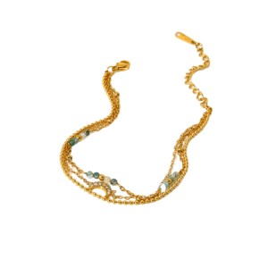Chaîne De Main Pour Femme, Style Bohème, En Acier Inoxydable, Couleur Or, Avec Zircon, Et Pendentif Lune Ethnique. h5 Image4