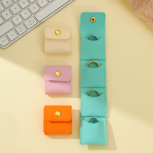 Pochettes À Bijoux Élégantes En Pu De Couleur Unie, Collection Simple h5 Image4