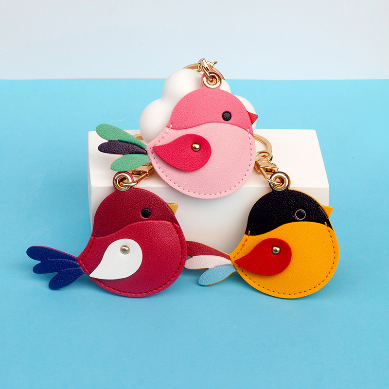 Porte-Clés En Cuir Simple Series Avec Oiseaux Mignons De Couleurs Variées Image5