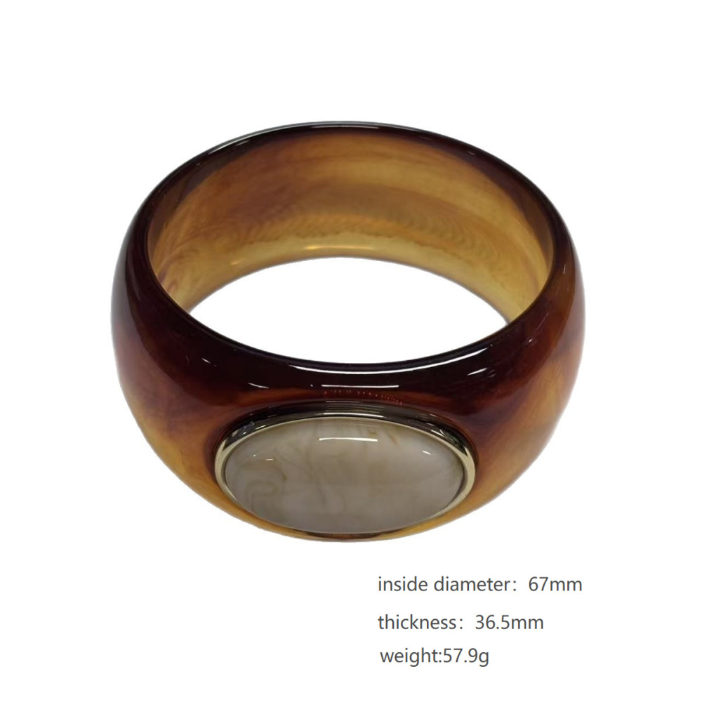 Bracelets En Résine Pour Femmes, Collection Simple Series, Forme Irrégulière Rétro Image4