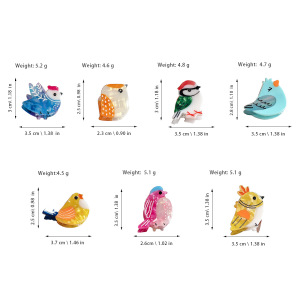 Série Simple Animaux Mignons Oiseaux Couleurs Mixtes Poils Griffes En Acétate h5 Image3