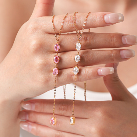 Colliers pendentifs pour femmes, collection Simple Series Daily Chain Circle, en acier inoxydable étanche, couleur or et zircon.