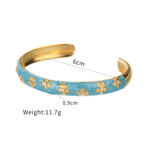 Bracelets Manchettes Pour Femmes, Style Rétro, En Acier Inoxydable, Émaillé Et Imperméables, Collection Classic Series. h5 