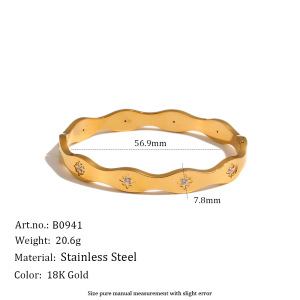 Bracelets Pour Femmes Classic Star En Acier Inoxydable, Étanches, Couleur Or, Ornés De Strass h5 